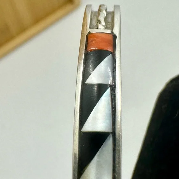 ZUNI JOHN & ROSALIE BOWANNIE JRB Navajo Sterling Silver Turquoise Cuff Bracelet - Picture 9 of 12